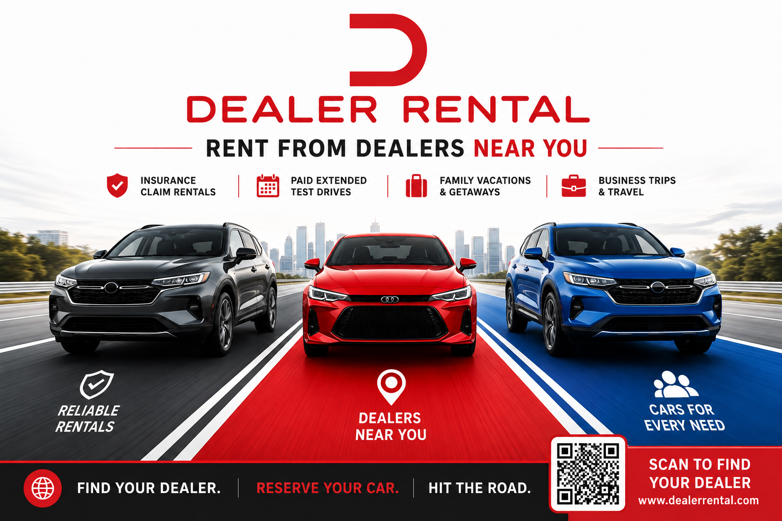 Dealer Rental — Rent From Dealers Near You — main advertising creative